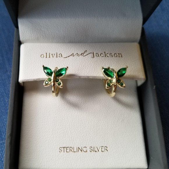 🪅🎄Olivia & 🎄🪅Jackson 🎉🎈GREAT GIFT🎈🎉 Sterling Silver Butterfly Ergs NWT&B - Picture 1 of 5